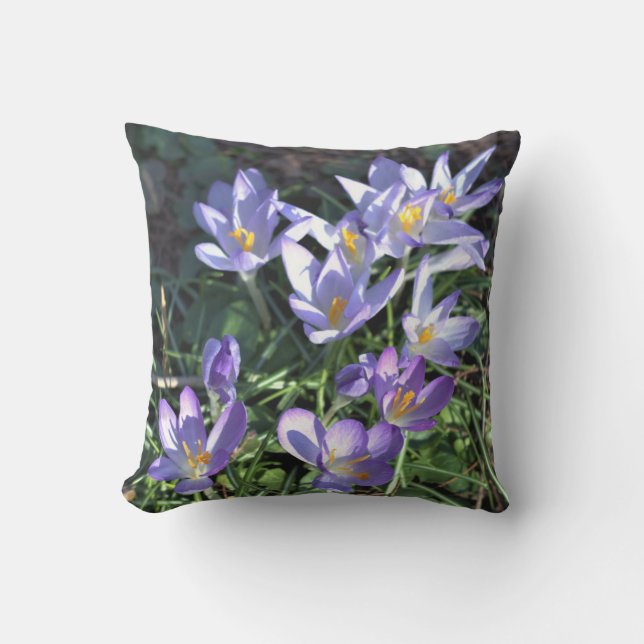 Purple Wildflowers  Outdoor Pillow (Front)