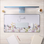 Purple Wildflowers Personalized Desk Mat<br><div class="desc">Purple Wildflowers Personalized Desk Mat,  Change Name to the design. For additional changes ( (font color,  font style,  background color),  click on personalize,  scroll down,  and click on the link "Edit using Design Tool"</div>