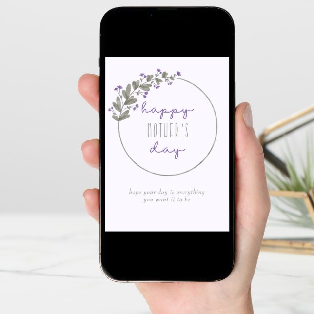 Purple Wildflowers Simple Happy Mother's Day Card (Front Digital)