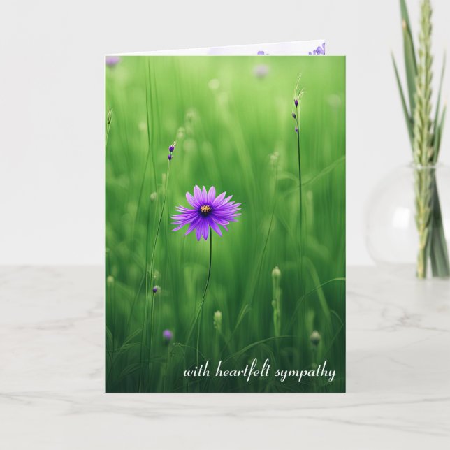 Purple Wildflowers Sympathy Card (Front)