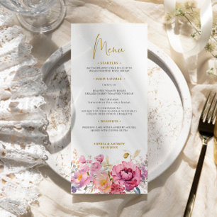 Purple Wildflowers Wedding Menu