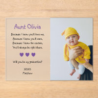 Purple Will You Be My Godmother Proposal Baptism