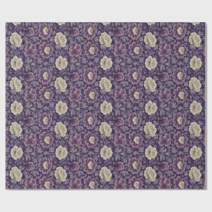 Purple William Morris Style Floral Wrapping Paper