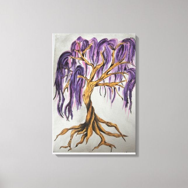 Purple Willow Tree Canvas Print (Front)