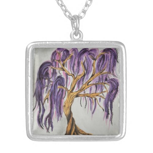 Purple Willow Tree Necklace