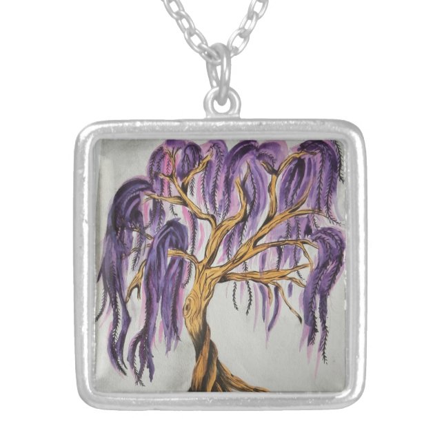 Purple Willow Tree Necklace (Front)