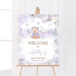 Purple Winter Bear Baby Shower Welcome Poster<br><div class="desc">Make your event special with this Baby It's Cold Outside Baby Shower with our cute and lovely printable Welcome Sign featuring adorable Purple Bear theme. Download,  personalize,  and create lasting memories with this perfect touch for your joyous celebration!

BS524</div>