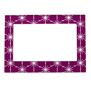 Purple Winter Pattern Christmas Snowflake Magnetic Frame