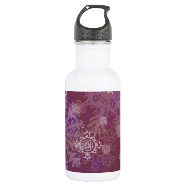 Purple Winter Stainless Steel Water Bottle (Front)