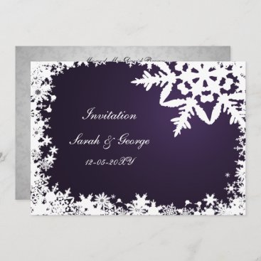 purple winter wedding Invitation cards