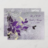 purple winter Wedding rsvp card (Front/Back)