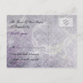 purple winter Wedding rsvp card (Back)