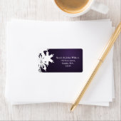 purple winter wedding snowflake return address label (Insitu)