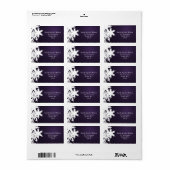 purple winter wedding snowflake return address label (Full Sheet)