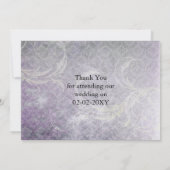 purple winter wedding Thank You Invitation (Back)