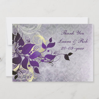 purple winter wedding Thank You Invitation