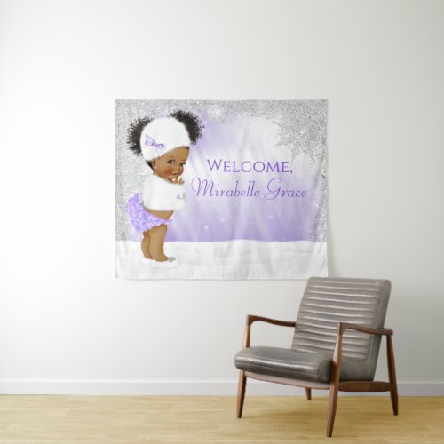 Purple Winter Wonderland Baby Shower Backdrop