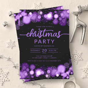 Purple Winter Wonderland Company Christmas Party Invitation