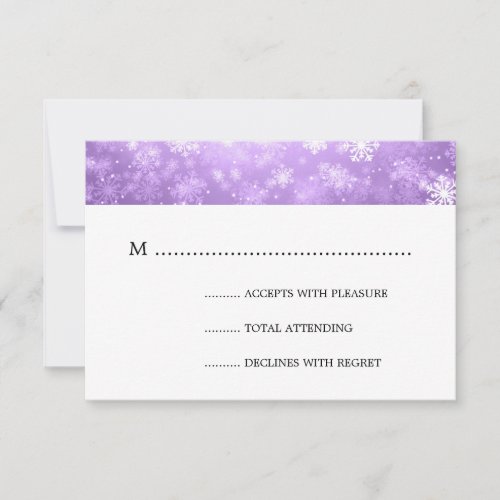 Purple Winter Wonderland Elegant Wedding RSVP