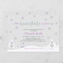 Purple Winter Wonderland Girl Baby Shower/Sprinkle Invitation