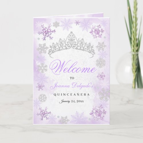 Purple Winter Wonderland Quinceanera Program
