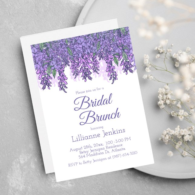 Purple Wisteria Bridal Brunch Shower Invitation (Creator Uploaded)