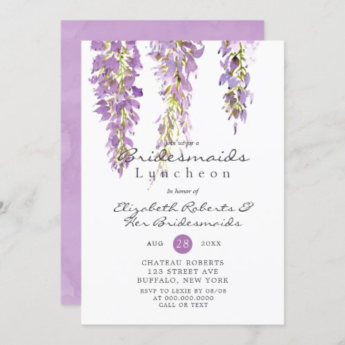 Purple Wisteria Bridesmaids Luncheon Invites