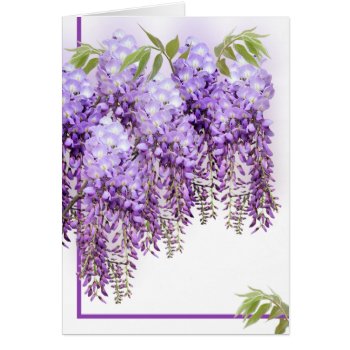 Purple Wisteria Card by AJsGraphics at Zazzle