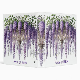 Purple Wisteria Chandelier Wedding Photo Album 3 Ring Binder