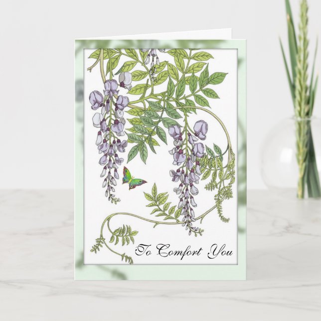 Purple Wisteria Comfort and Sympathy Card (Front)