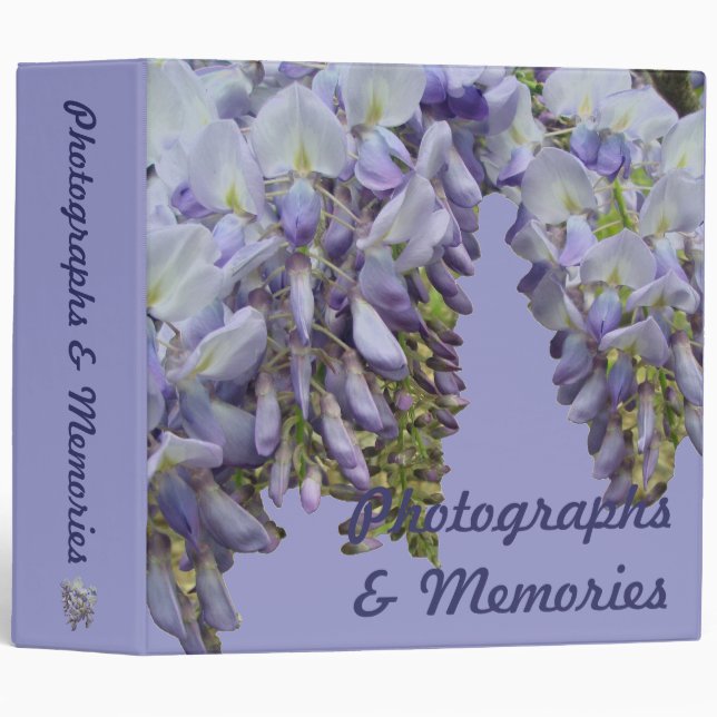Purple Wisteria Coordinating Items 3 Ring Binder (Front/Spine)