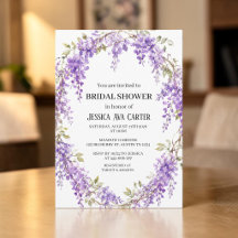 Purple Wisteria Floral Garden Bridal Shower