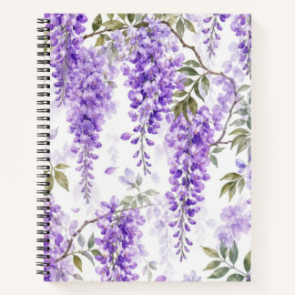 Purple Wisteria Floral Notebook