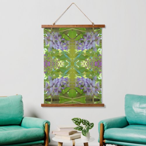 Purple Wisteria Flower Abstract Art  Hanging Tapestry