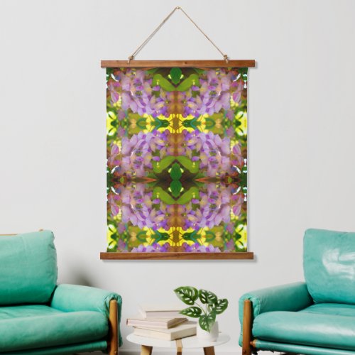 Purple Wisteria Flower Abstract Pattern      Hanging Tapestry