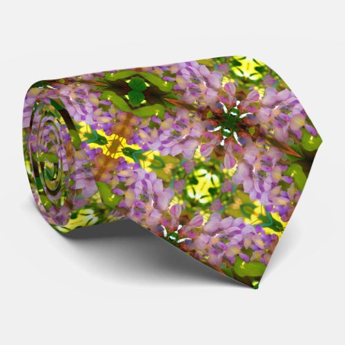 Purple Wisteria Flower Abstract Pattern        Neck Tie