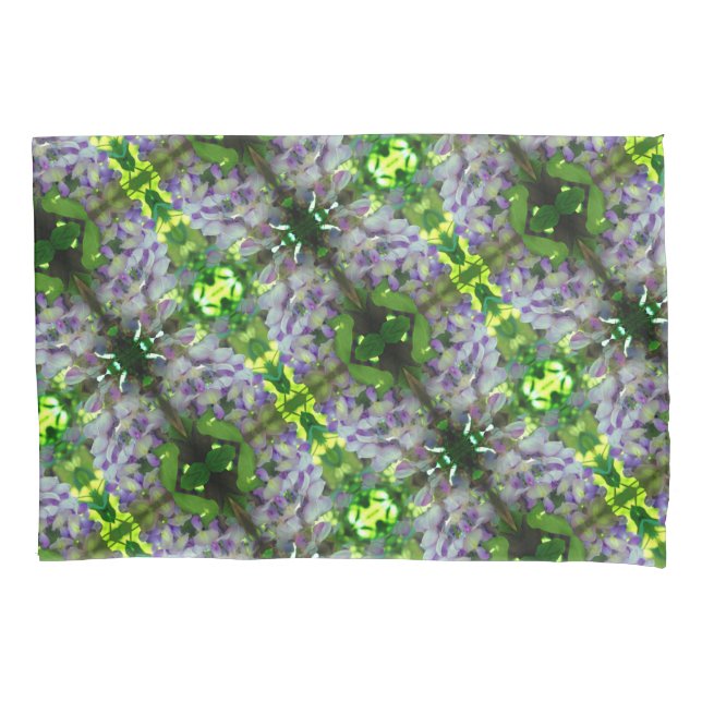 Purple Wisteria Flower Abstract Pattern Pillow Case (Front)
