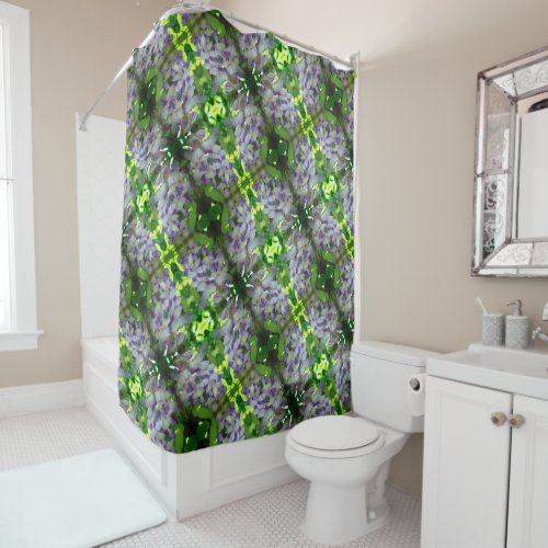 Purple Wisteria Flower Abstract Pattern    Shower Curtain