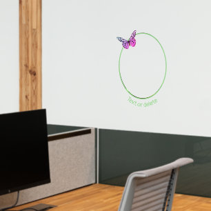 Purple Wisteria Flower Butterfly Personalized  Wall Decal