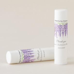 Purple Wisteria Flowers Bachelorette Party Lip Balm