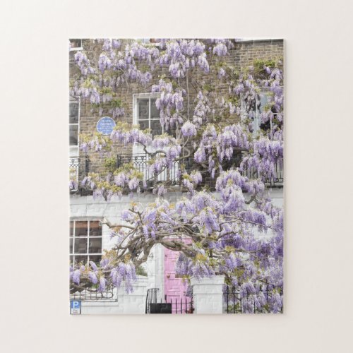 Purple Wisteria Flowers Kensington Chelsea London Jigsaw Puzzle