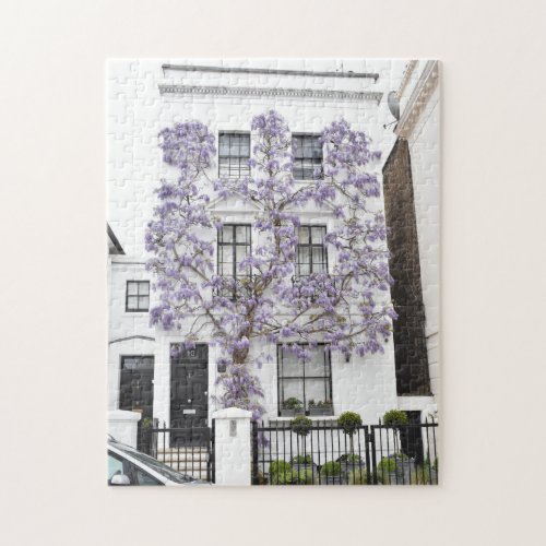 Purple Wisteria Flowers Kensington Chelsea London Jigsaw Puzzle