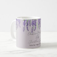 Boho forest green lavender lilac wisteria floral pattern Coffee