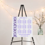 Purple Wisteria Heart Design Wedding Seating Chart Foam Board