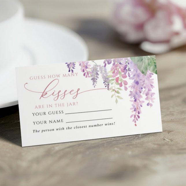 Purple Wisteria How Many Kisses Shower Game card (Creator Uploaded)