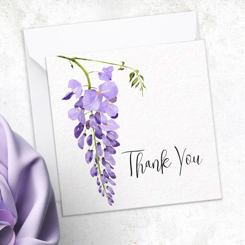 Purple Wisteria Illustrated Thank You Note Card