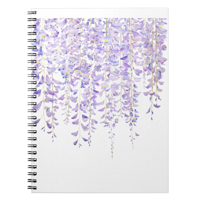 purple wisteria in bloom  watercolor 2021 notebook (Front)