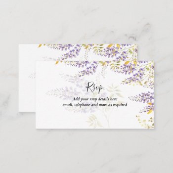 Purple Wisteria RSVP Hotel Wedding Details Enclosure Card