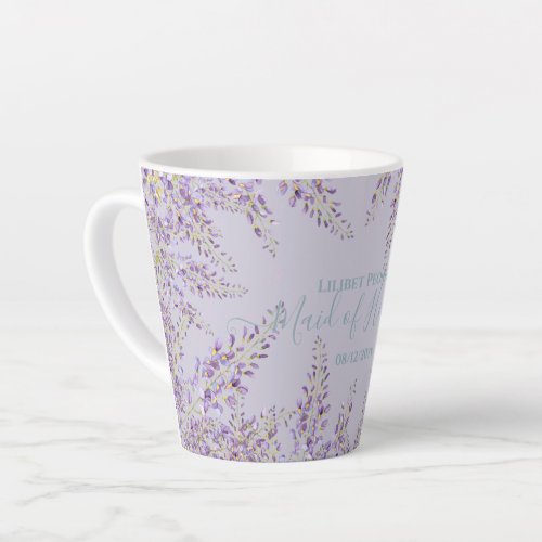 Purple Wisteria Sage Floral Garden Wedding Latte Mug