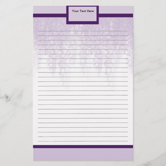 Purple Wisteria Stationery (Front)